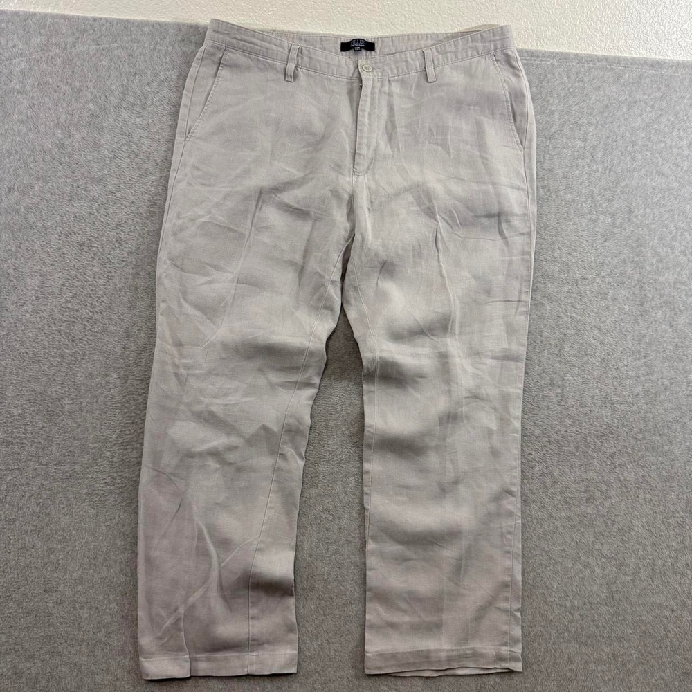 Saks Fifth Avenue BLUE Linen Pants Gray Men's 38